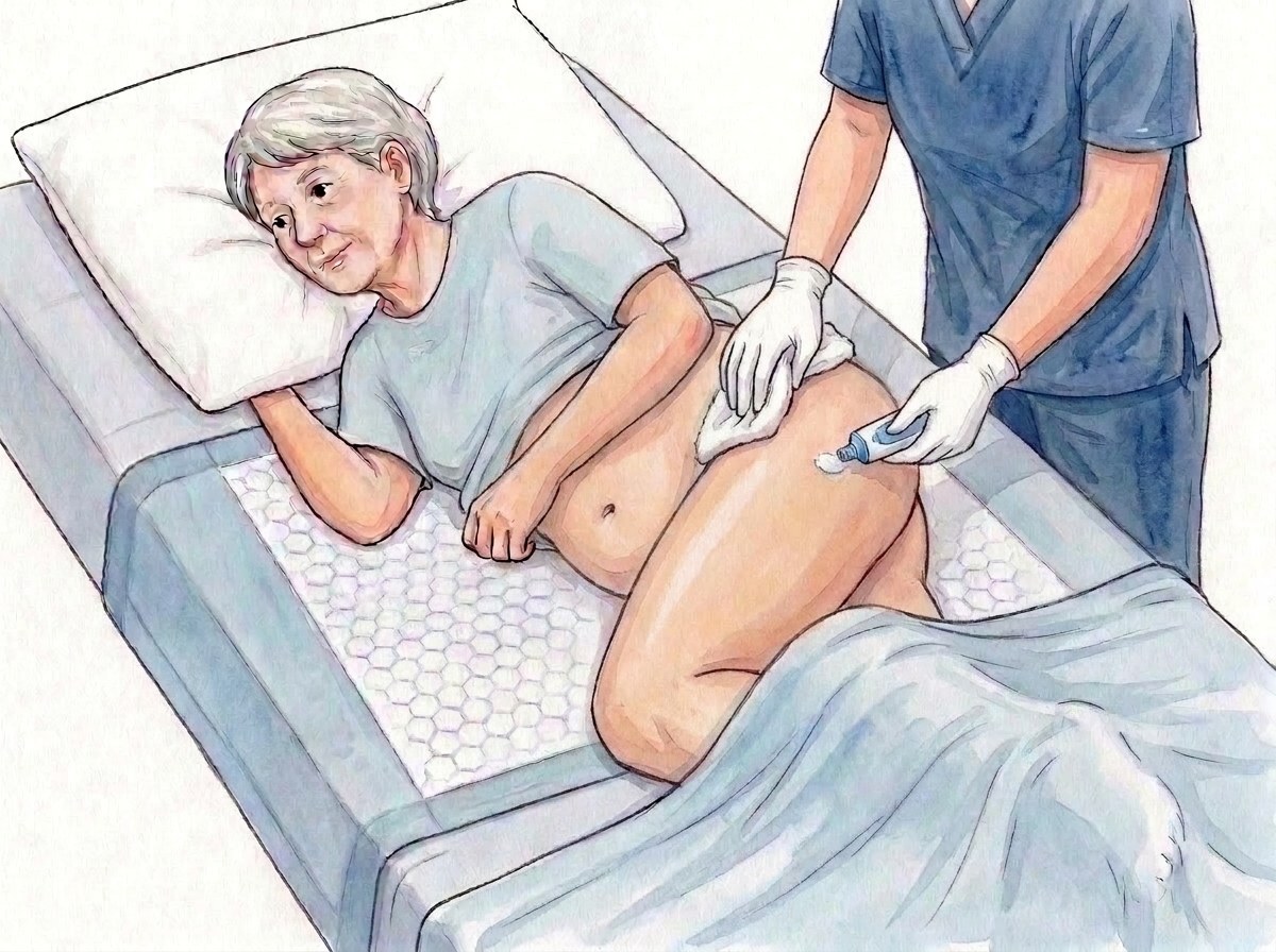 5. Uscați prin tamponare, aplicați un strat subțire de cremă barieră