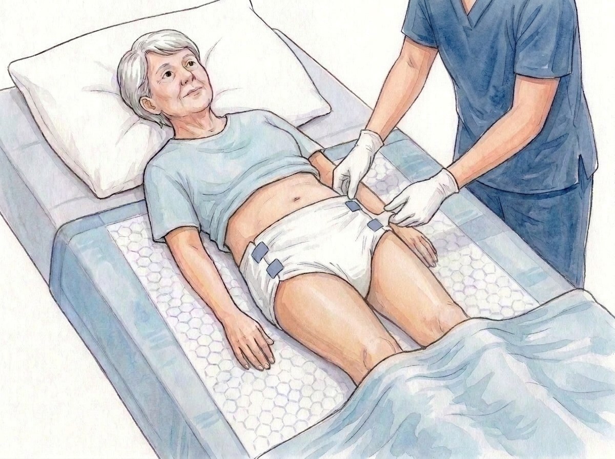 9. Ridicați partea din față peste abdomen, cu barierele în zona inghinală
